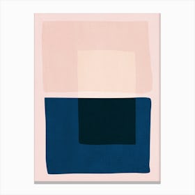 Color Block Pink Navy Blue Canvas Print