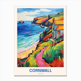 Cornwall England 10 Uk Travel Poster Canvas Print