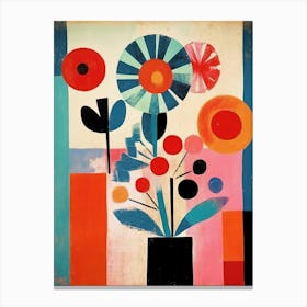 Abstract Flowers In A Vase Canvas Print