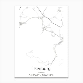 Ilsenburg,Germany Minimalist Map Canvas Print