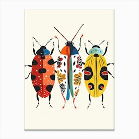 Colourful Insect Illustration Ladybug 7 Canvas Print