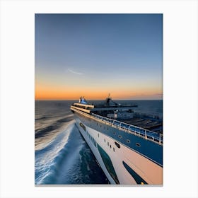 Cruise Ship At Sunset-Reimagined 2 Canvas Print
