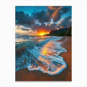 Sunset in the beach Canvas Print