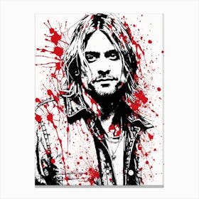 Kurt Cobain Portrait Ink Painting (21) Canvas Print