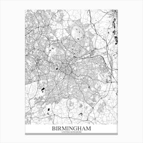Birmingham White Black Canvas Print