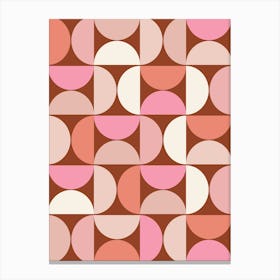 Mid Century Modern Brown Pink And Orange Canvas Print