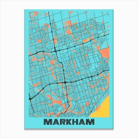 Markham City Map Canvas Print