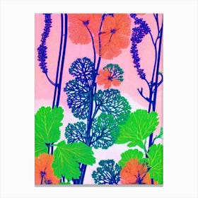 Parsley Root 2 Risograph Retro Poster vegetable Canvas Print