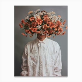 Flowers On Head Canvas Print