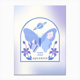 Zodiac Butterfly Aquarius Canvas Print