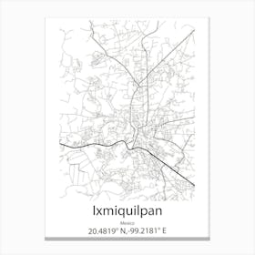 Ixmiquilpan,Mexico Minimalist Map Canvas Print