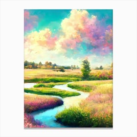 Pastel Landscape Painting Canvas Print