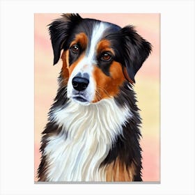Australian Shepherd 3 Watercolour dog Canvas Print