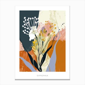 Colourful Flower Illustration Poster Gypsophila 8 Canvas Print