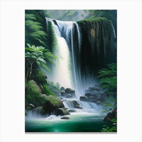 Shifen Waterfall, Taiwan Peaceful Oil Art  (3) Canvas Print