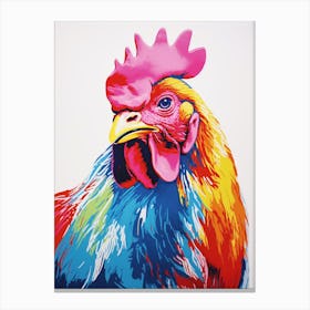 Andy Warhol Style Bird Rooster 1 Canvas Print