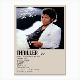 Kezono Album Cover Limited Editionthriller Music Michael Album Jackson Cover Poster Canvas Print