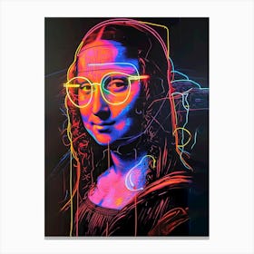 Neon Mona Lisa Canvas Print