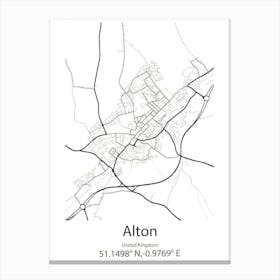 Alton,United Kingdom Minimalist Map Canvas Print