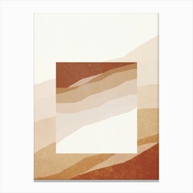 Minimal Art Abstract Painting brown waves Canvas Print