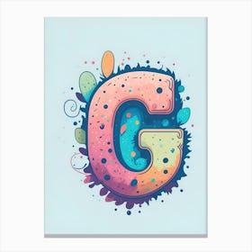 Colorful Letter G Illustration 9 Canvas Print