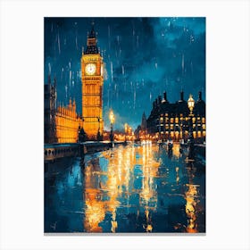 Fantasy Rainy Night In London 17 Canvas Print