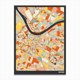 Dresden Germany Map Canvas Print