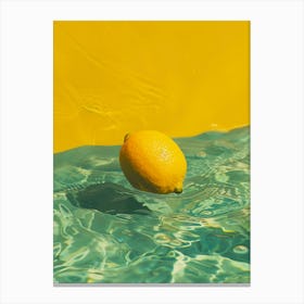 Lemon In pool Water Canvas Print