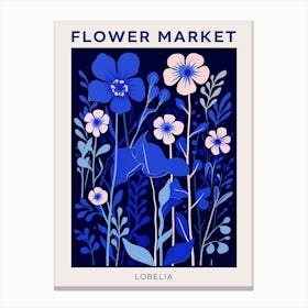 Blue Flower Market Poster Lobelia 1 Canvas Print