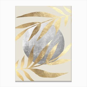 Golden tropical leaf 3 Canvas Print