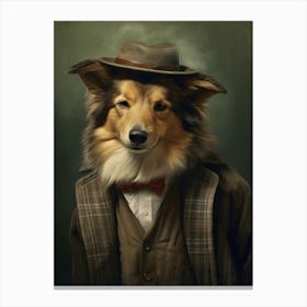 Gangster Dog Shetland Sheepdog 3 Canvas Print