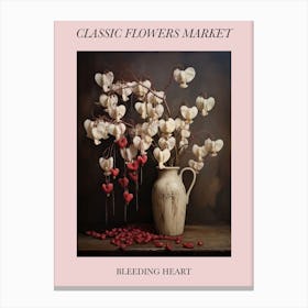 Classic Flowers Market Bleeding Heart Floral Poster 4 Canvas Print