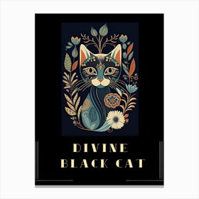 Divine Black Cat , Cats Collection 3 Canvas Print