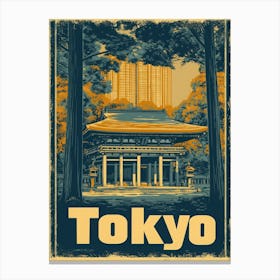 Aihrgdesign A Retro Travel Poster For Tokyo 4 Canvas Print