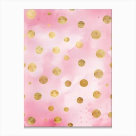 Gold Polka Dots Canvas Print