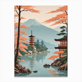 Miyajima Island Japan Vintage Travel Art (3) Canvas Print