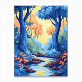 Forest Landscape With Stream Canvas Print