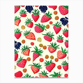 Bunch Of Strawberries, Fruit, Tarazzo Canvas Print