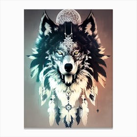 Dreamcatcher Wolf 7 Canvas Print