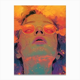 Girl With Sunglasses Canvas Print