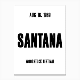 Santana 1969 Concert Poster Canvas Print