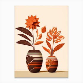 Two Vases With Flowers 3 Canvas Print