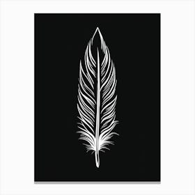 Feather Black White Canvas Print