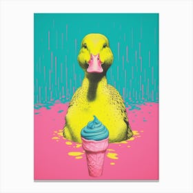 Ice Cream Pink & Blue Duck Canvas Print
