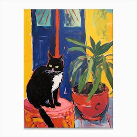 Painting Of A Cat In Agadir Morocco 3 Canvas Print