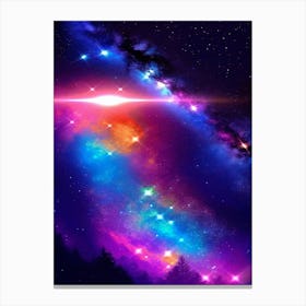 Galaxy Starburst Over Forest Canvas Print