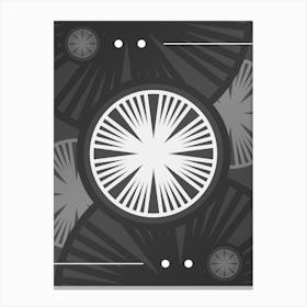 Abstract Geometric Glyph Array in White and Gray n.0090 Canvas Print