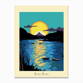 Poster Of Minimal Design Style Of Bora Bora French, Polynesia 4 Canvas Print