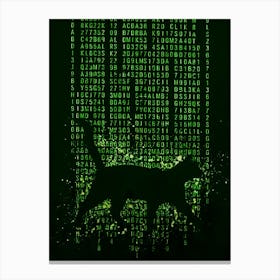 Cat In The Matrix Canvas Print