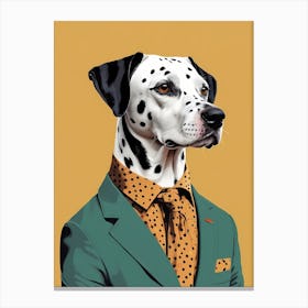 Dalmatian Dog Portrait In A Suit (30) Canvas Print